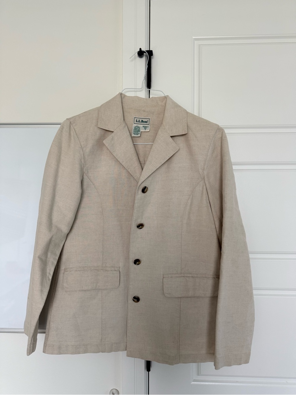 L.L.Bean Women's Linen Cotton Blazer Beige Size 8
